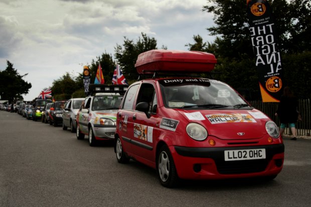 Come on, COME ON Fevered Mutterings image - Cars waiting to depart, Festival of Slow, Mongol Rally 2011 - Mike Sowden