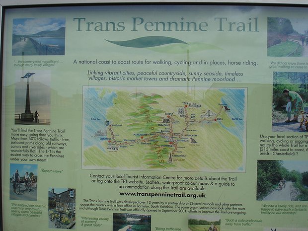 trans pennine trail bike route map